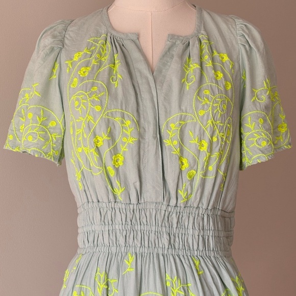 Anthropologie The Somerset Mini Dress Embroidered Linen Edition - Picture 10 of 16